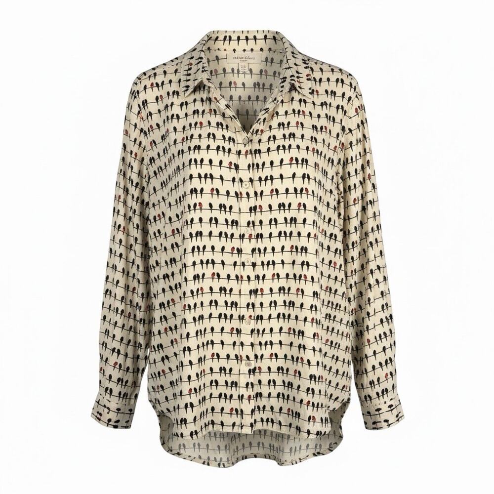Jane and Delancey Tunic Top Shirt Blouse Size 2X Bird on a Wire Roll Tab Sleeve - Picture 2 of 7